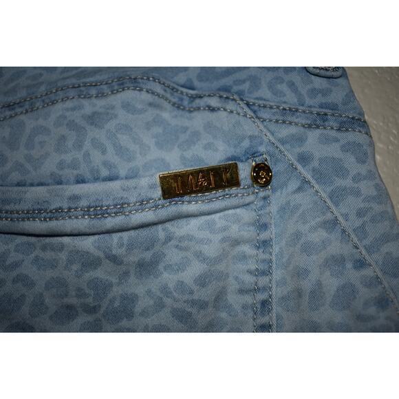 IMAN Global Chic 360 Blue Leopard Secret Sculpt Skinny Crop - Picture 6 of 6